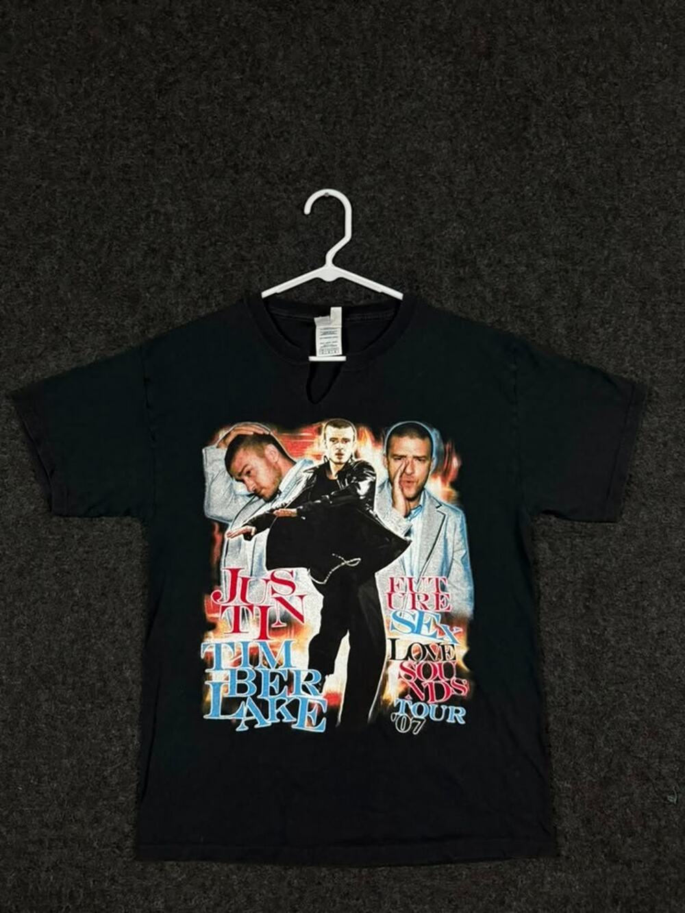 Vintage 2007 Justin Timberlake Pink FutureSex LoveShow Tour T-Shirt M